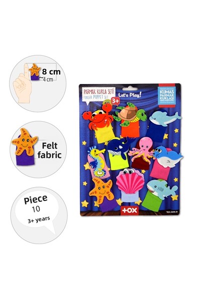 Tox Sea Creatures 10 Piece Finger Puppet Set T221