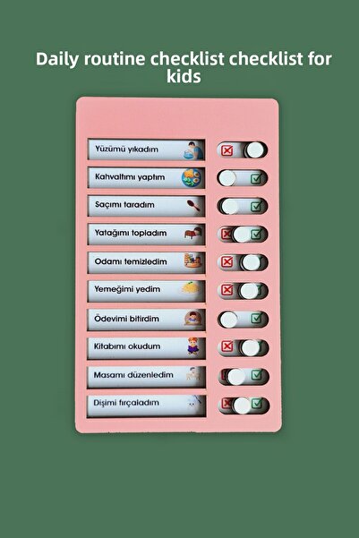 woodsia قائمة التحقق الروتينية اليومية للأطفال، قائمة ألعاب تعليمية خشبية