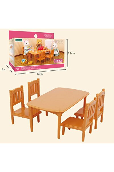 Choice B01 1:12 أثاث بيت الدمية العائلي في الغابة بيت الدمية المصغر من مونتيسوري مطبخ غرفة نوم حمام