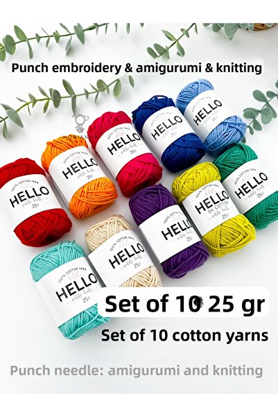 Hobianna Hello Punch & Amigurumi - Set de 10 fire tropicale (25 g)