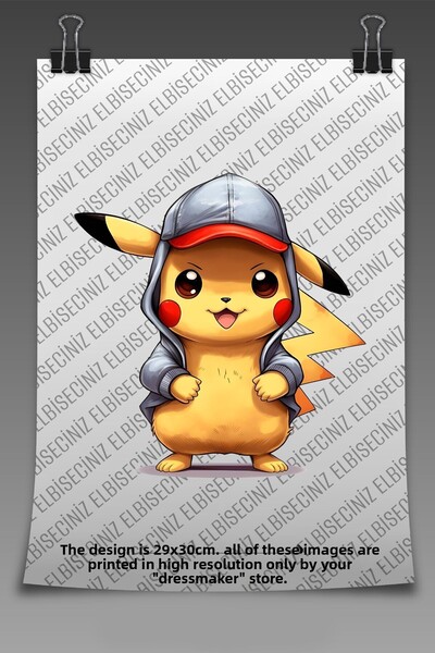 VİZYON İKRA "بيكاتشو" طباعة نسيج DTF ممتازة. يمكن لصقه بسهولة بالكي