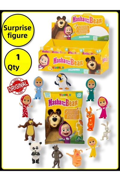 TOYFEST مجسم حزمة المفاجآت من شخصيات الرسوم المتحركة ماشا والدب ماشا - قطعة و...