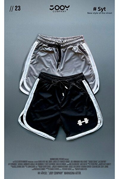 Jooy Set de 2 pantaloni scurți pentru antrenament fitness cu imprimeu cu gant...