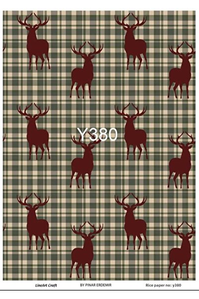 LİNEART ورق ديكوباج نحاسي بنمط عيد الميلاد رقم: YILŞI380 - 29X42 سم