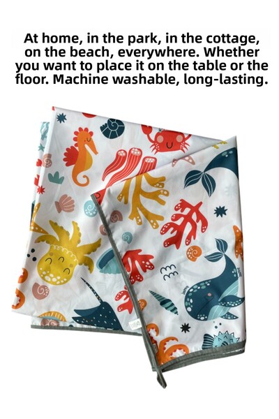 yorni Ocean 145x100cm Husă multifuncțională rezistentă la lichide, fie pe podea fie pe masă, lavabilă la mașină