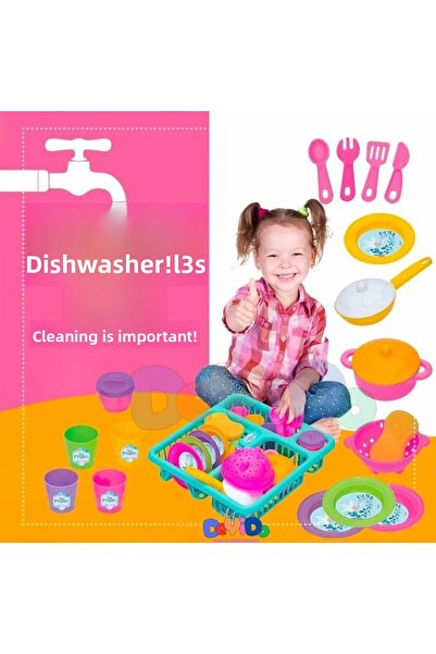 DeYiDo طقم رف أطباق كاندي آند كين - 21 قطعة لعبة تنظيف المطبخ