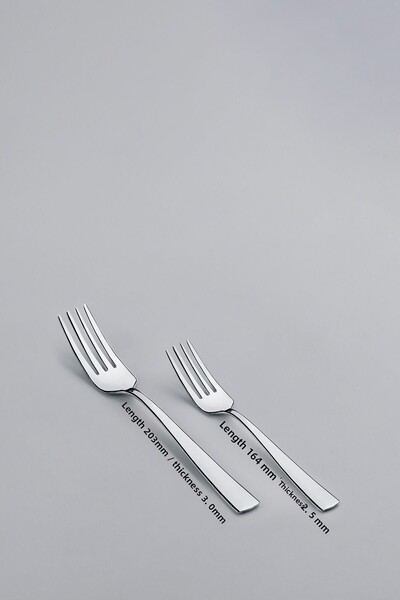 Nehir Deniz Plain 6 Person - 30 Piece Fork and Spoon Set