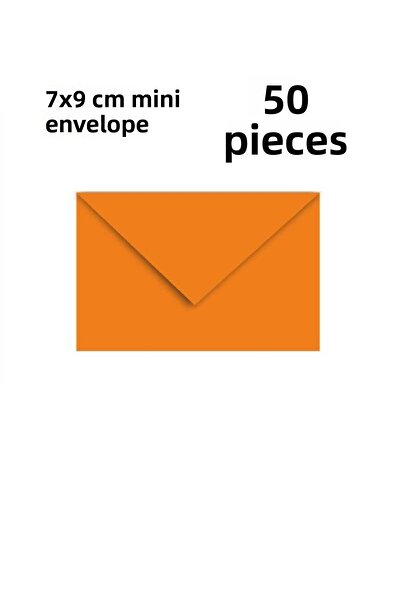 Pera İstanbul 50 قطعة مظاريف صغيرة برتقالية اللون 7x9