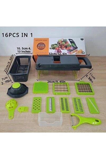 Choice 16 قطعة 16 قطعة/المجموعة مفرمة خضراوات، مفرمة بصل، مقبض شبكة طعام، مفر...