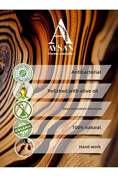 AYSAN Walnut Handmade Wooden Spoon and Spatula Set 30cm