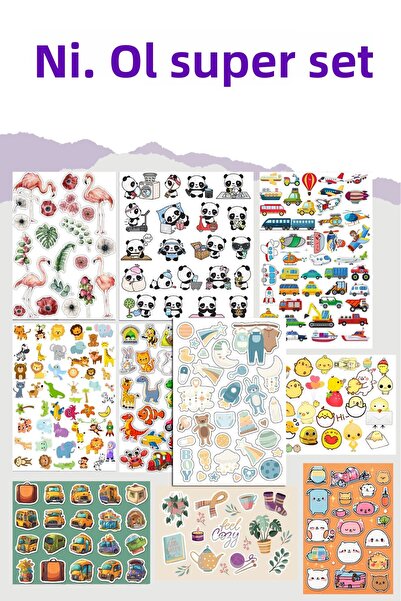 LiyaCraft Σετ αυτοκόλλητων χαριτωμένων ζώων 10 σελίδων - Κατάλληλο σετ για Pl...