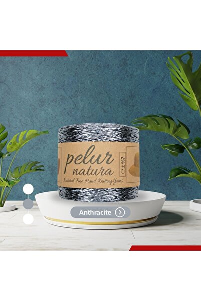 Prestij Boncuk Geantă Twist Antracit Metalic - Supla Hobby Decoration, Knitti...