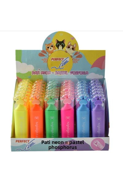 PERFECT Paw Shaped Neon Colors Highlighter (Piece of 6)