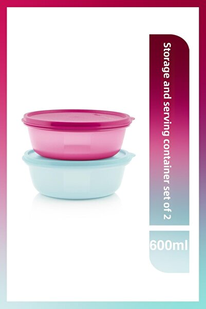 Tupperware Refrigerator Storage and Food Serving Container Set of 2 600 ml