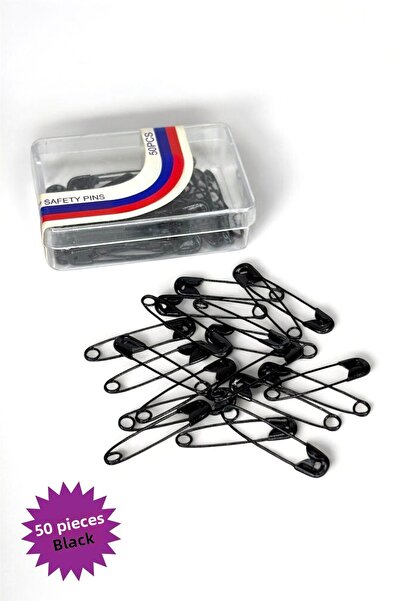 Loggia دبوس أمان أسود اللون 50 قطعة 2 سم - دبوس للوشاح والشال - إكسسوار حجاب ...