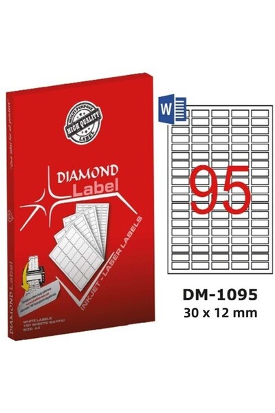 ÇÖZÜM KAĞIT ملصق ليزر 30x12 مم 100 بوصة Dm-1095