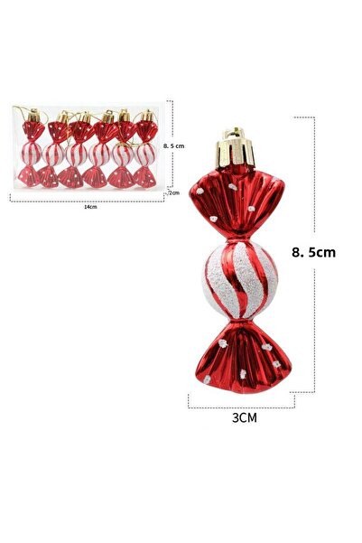 mutlu adım 6 bucăți 3x8,5 cm mini ornament pentru copac cu bomboane