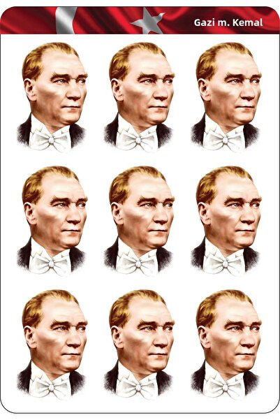 cakaybu Autocolant Gazi Mustafa Kemal Atatürk 8x5 CM 9 buc