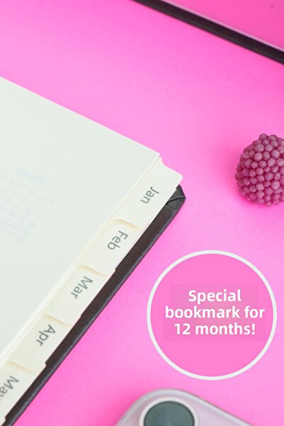 Victoria's Journals Седмичен планер с твърди корици, подвързан със спирала, без дата, с 12 отметки, 192 страници.