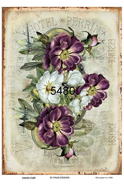 LİNEART Brass Decopage Paper No:5480