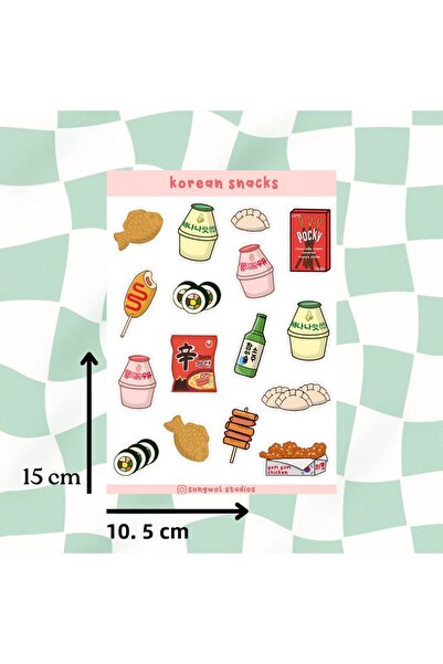 Songwol Studios ملصق للوجبات الخفيفة بموضوع كوري بحجم A6 - ملصق، مجلة رصاصة، ...