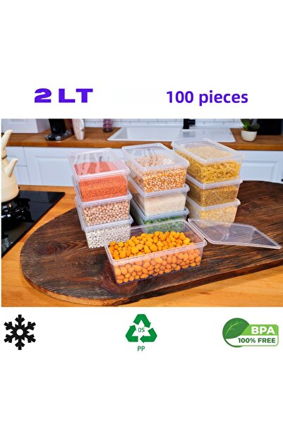 SUPERPUP Storage Container *100 Pieces* 2 Lt with Lock, Freezer, Refrigerator, Spray, Toy, Food, Coffee, Material