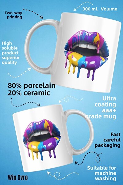 Win Ovro Premium White Porcelain Gift Mug Cup Double Sided Printing - Artisti...
