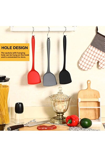 Single (1 Piece) Hard Silicone Heat Resistant Fireproof Non-Stick Spatula