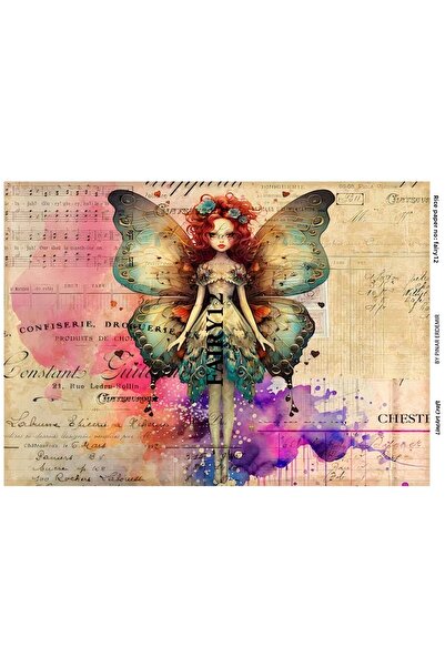 LİNEART FAIRY12 - ورق ديكوباج نحاسي مقاس 29 × 42 سم