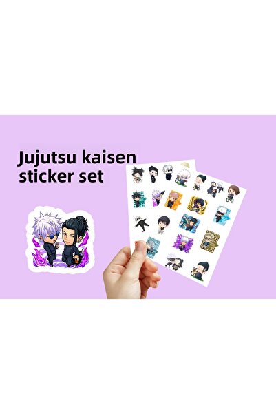 Akumastik Set de stickere anime Jujutsu Kaisen 3,5 cm 28 buc