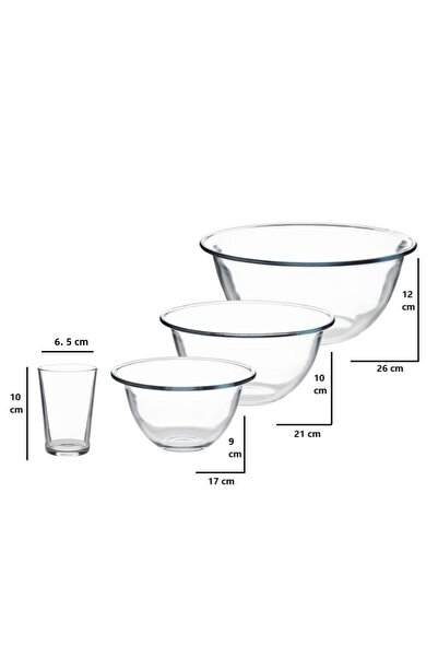 Pasabache Yogurt set and kitchen service for all uses consisting of 3 yogurt and a cup
