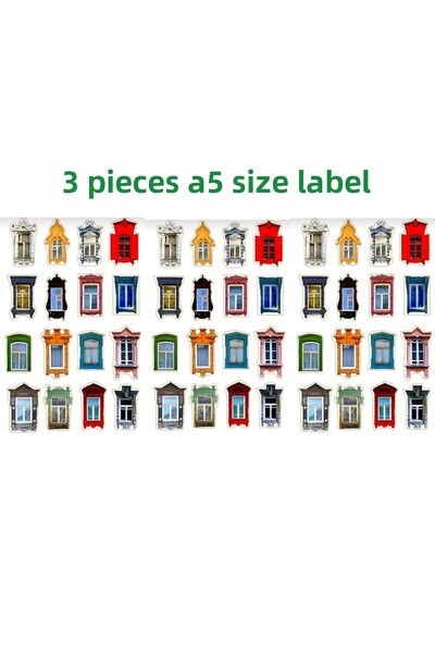 TRENDİN YOLU 3 Sheets Window Model Sticker Ty-006 Sticker Journal Tt Penpal