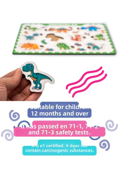 Hopiers Dinosaurs Wooden Puzzle - Montessori Educational and Safe Toy
