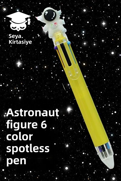 SEYFİKİRTASİYE 6 ألوان قلم حبر جاف نماذج رائد فضاء 1 قطعة