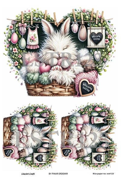 LİNEART سلسلة عيد الفصح ESTR123 نمط القطة 29*42 سم ديكوباج نحاسي