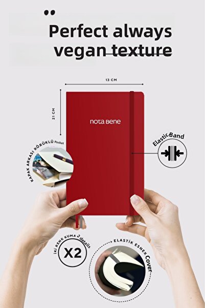 Victoria's Journals Nota Bene Classic Flexible Cover Notebook, 13x21 cm, Striped