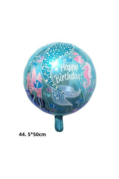 Patladı Gitti بالون فويل دائري حورية البحر 18 بوصة موديل 2
