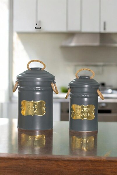 Milenay Metal Tea and Candy Storage Container Set with Gold Detail – Elegant ...