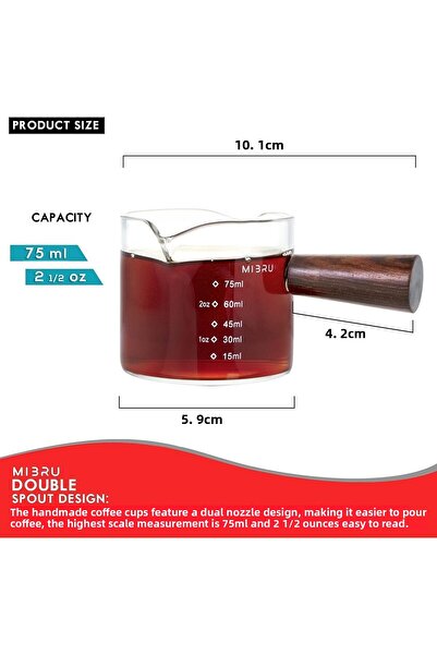 MIBRU Coffee mesure jug wood handle 75 ml
