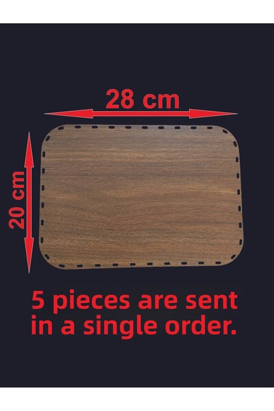 ASUDE HEDİYELİK Lemn de nuc 28x20 cm 5 buc Tavă din bambus Placă de tricotat ...