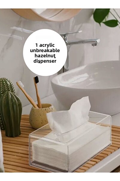BRE HOME حامل صندوق مناديل أكريليك أنيق - تصميم شفاف وناعم، حامل مناديل للاستخدام في الحمام والسيارة