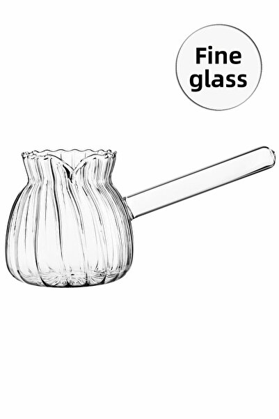 morponi Borasilicate Glass Luxury Coffee Pot 450ml Corrugated Fire Resistant