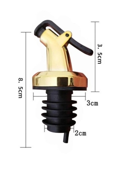 LOVYCO Gold Leak Proof 3-Piece Oil Pot Stopper (oil pot head, plug, stopper, bottle end with lid)