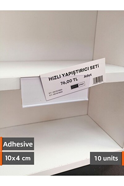 Şeffaf Etiket Αυτοκόλλητη θήκη για προφίλ, Διαφανής θήκη ετικετών 10x4 εκ., Σ...