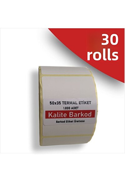 Kalite Barkod ملصق حراري 50x35| 30 لفة من ملصقات الباركود