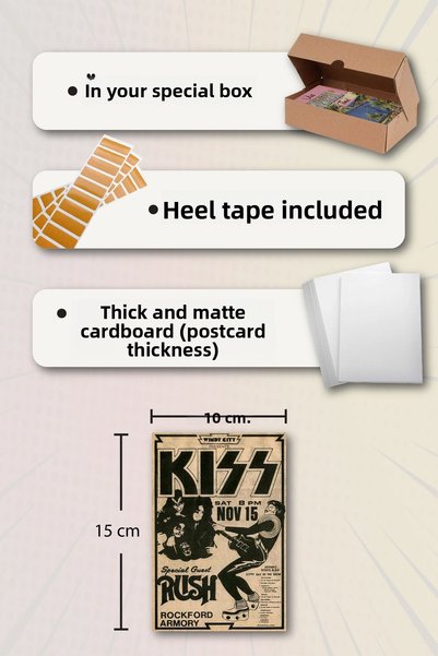 NeoPrint Retro Music Pop Rock Wall Cards Decorative Vintage Wall Ornament Collage Poster