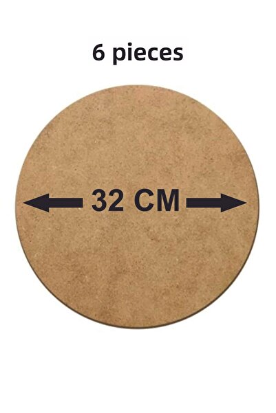 şamaksesuar 3 مم خام MDF قطر 32 سم - 6 قطع من ألواح التوصيل الدائرية تحت الخدمة