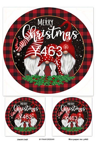 LİNEART Lineart Christmas Pattern Brass Decopage Paper No:Y463- 29X42Cm