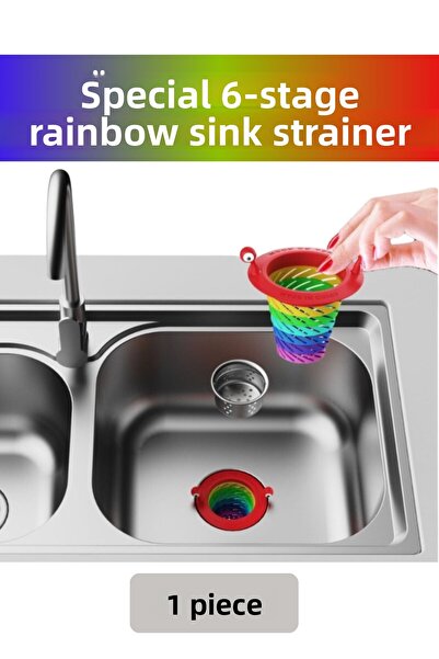 Wintoup Long-Lasting 6-Stage Foldable Rainbow Kitchen Sink Faucet Anti-Cloggi...