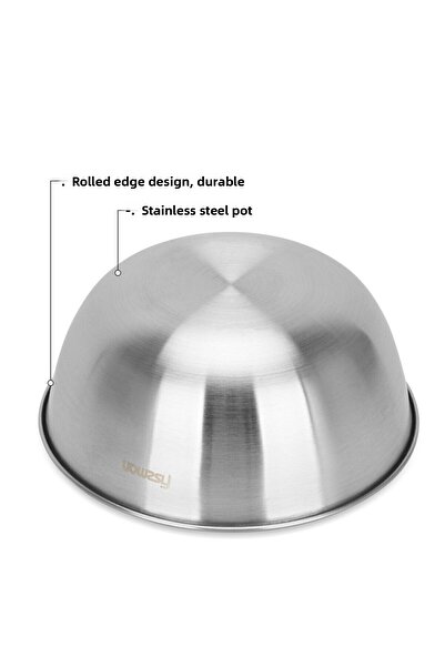 Fissman Stainless Mixing Bowl 22cm With Measuring Mark Upto 1800ml For Food Preparation, Baking, Cooking
